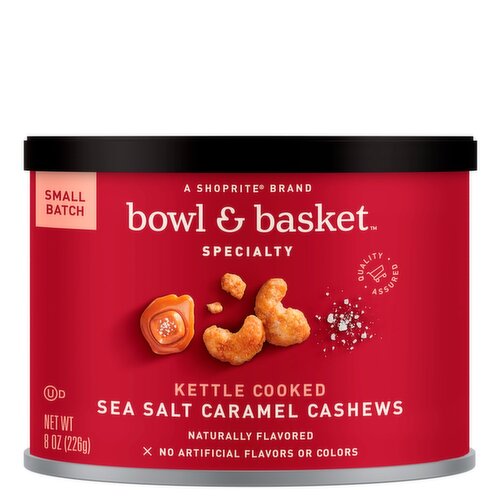 Bowl & Basket Specialty Kettle Cooked Sea Salt Caramel Cashews, 8 oz