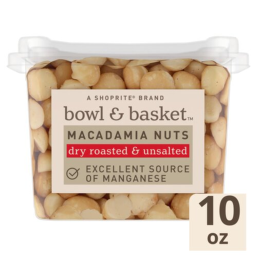 Bowl & Basket Dry Roasted & Unsalted Macadamia Nuts, 10 oz