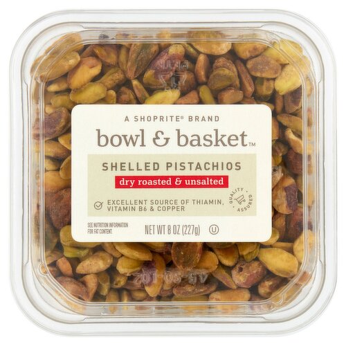 Bowl & Basket Dry Roasted & Unsalted Shelled Pistachios, 8 oz