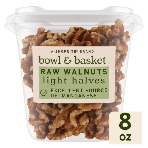 Bowl & Basket Light Halves Raw Walnuts, 8 oz