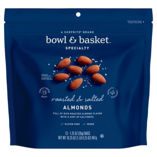 Bowl & Basket Specialty Roasted & Salted Almonds, 1.25 oz, 13 count