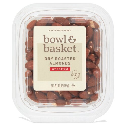 Bowl & Basket Unsalted Dry Roasted Almonds, 10 oz