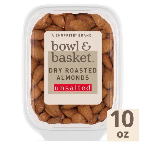 Bowl & Basket Unsalted Dry Roasted Almonds, 10 oz