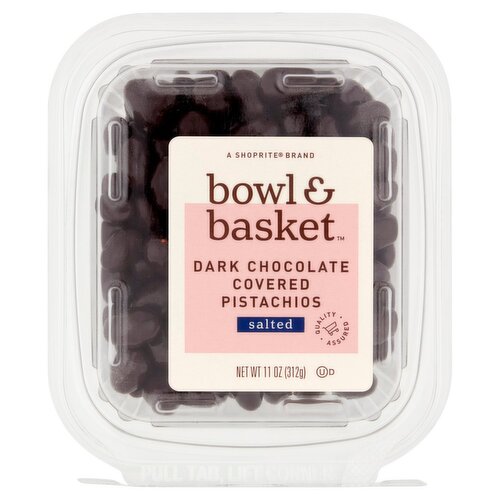 Bowl & Basket Salted Dark Chocolate Covered Pistachios, 11 oz