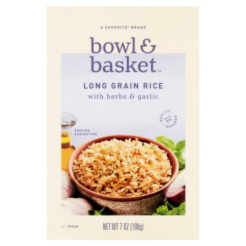 Bowl & Basket Long Grain Rice with Herbs & Garlic, 7 oz