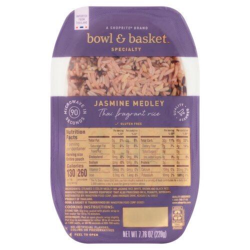 Bowl & Basket Specialty Jasmine Medley Thai Fragrant Rice, 7.76 oz