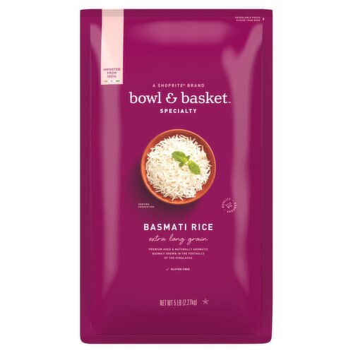 Bowl & Basket Specialty Extra Long Grain Basmati Rice, 5 lb