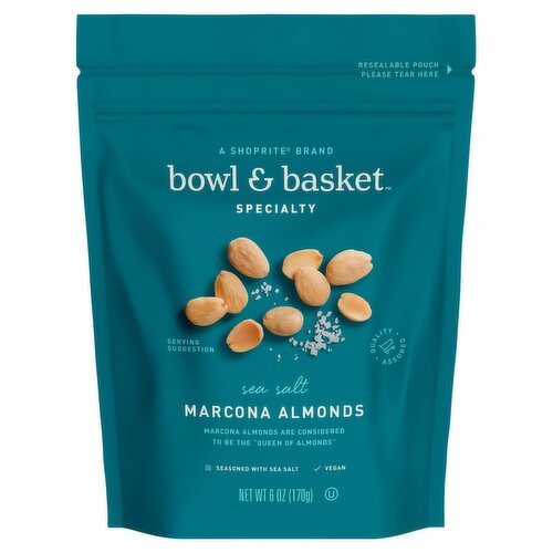 Bowl & Basket Specialty Sea Salt Marcona Almonds, 6 oz