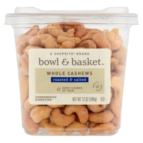 Bowl & Basket Roasted & Salted Whole Cashews, 12 oz