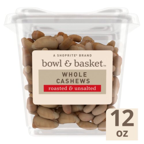 Bowl & Basket Roasted & Unsalted Whole Cashews, 12 oz