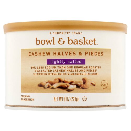 Bowl & Basket Lightly Salted Cashew Halves & Pieces, 8 oz