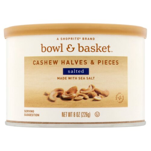 Bowl & Basket Salted Cashew Halves & Pieces, 8 oz