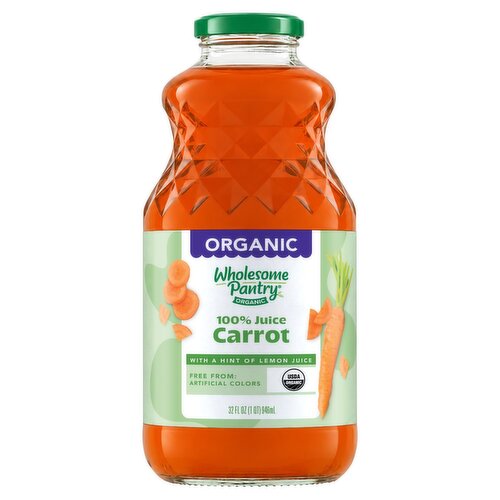 Wholesome Pantry Organic Carrot with a Hint of Lemon Juice 100% Juice, 32 fl oz
