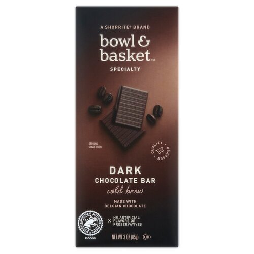 Bowl & Basket Specialty Cold Brew Dark Chocolate Bar, 3 oz