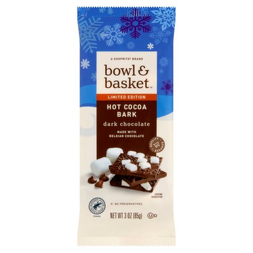 Bowl & Basket Hot Cocoa Bark Dark Chocolate Limited Edition, 3 oz