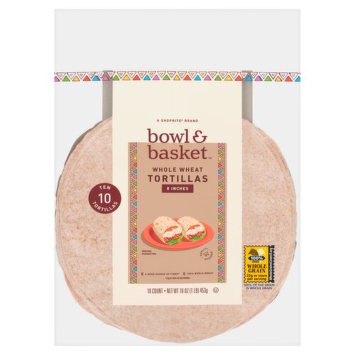 Bowl & Basket Whole Wheat Tortillas, 10 count, 16 oz