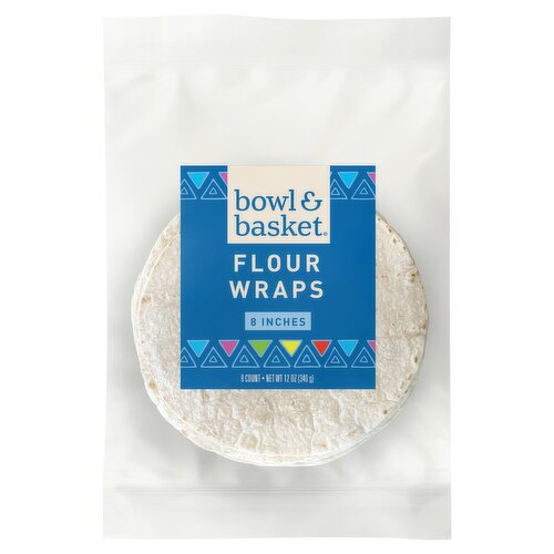 Bowl & Basket 8 Inches Flour Wraps, 8 count, 12 oz