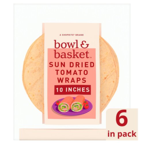 Bowl & Basket 10 Inches Sun Dried Tomato Wraps, 6 count, 15 oz