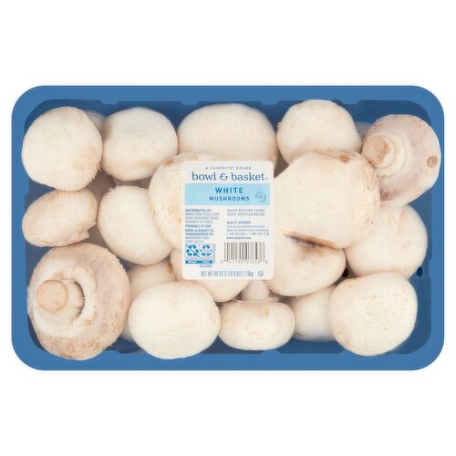 Bowl & Basket White Mushrooms, 40 oz