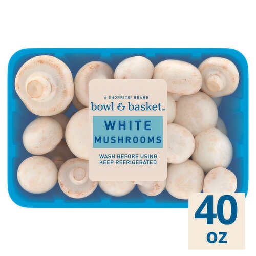 Bowl & Basket White Mushrooms, 40 oz