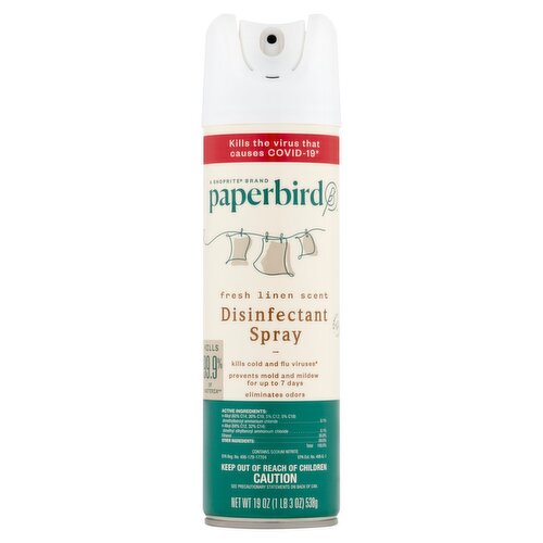 Paperbird Fresh Linen Scent Disinfectant Spray, 19 oz