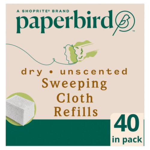 Paperbird Dry Unscented Sweeping Cloth Refills, 40 count