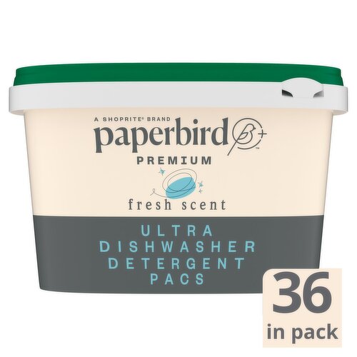 Paperbird Premium Fresh Scent Ultra Dishwasher Detergent Pacs, 36 count, 16 oz