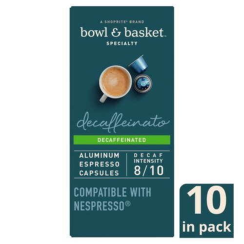 Bowl & Basket Specialty Decaffeinated Aluminum Espresso Capsules, 0.194 oz, 10 count