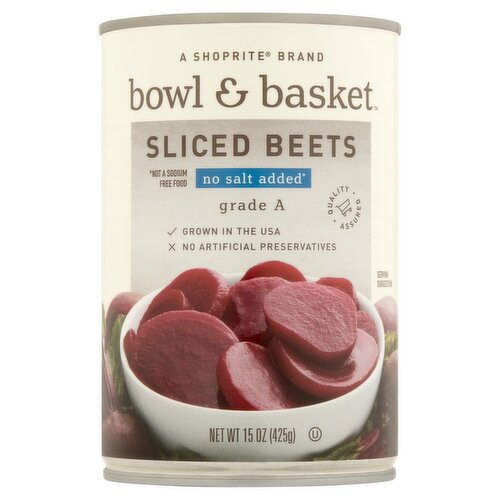 Bowl & Basket No Salt Added Sliced Beets, 15 oz