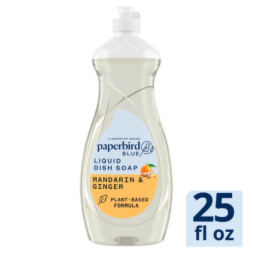 Paperbird Blue Mandarin & Ginger Liquid Dish Soap, 25 fl oz