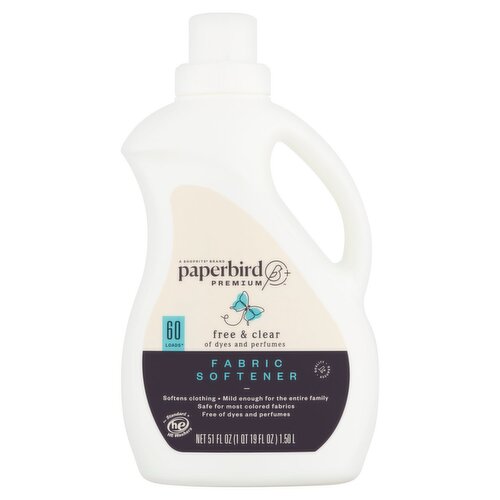 Paperbird Premium Fabric Softener, 60 loads, 51 fl oz