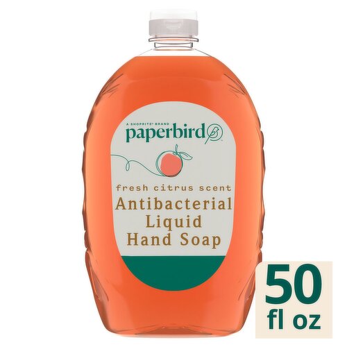 Paperbird Fresh Citrus Scent Antibacterial Liquid Hand Soap, 50 fl oz