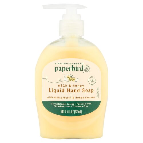 Paperbird Milk & Honey Liquid Hand Soap, 7.5 fl oz