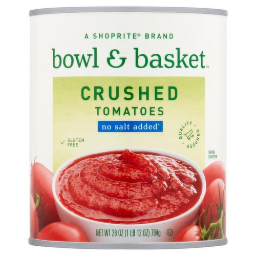 Bowl & Basket No Salt Added Crushed Tomatoes, 28 oz