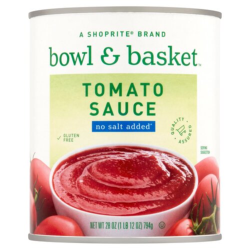 Bowl & Basket No Salt Added Tomato Sauce, 28 oz