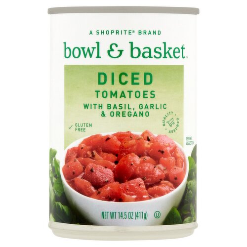 Bowl & Basket Diced Tomatoes with Basil, Garlic & Oregano, 14.5 oz