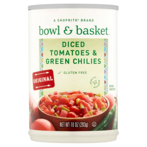 Bowl & Basket Original Diced Tomatoes & Green Chilies, 10 oz