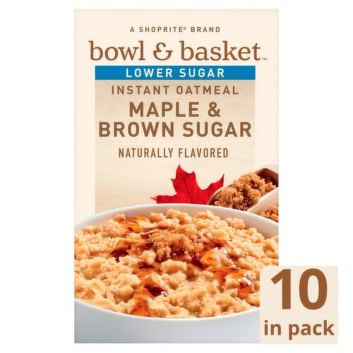 Bowl & Basket Lower Sugar Maple & Brown Sugar Instant Oatmeal, 1.19 oz, 10 count