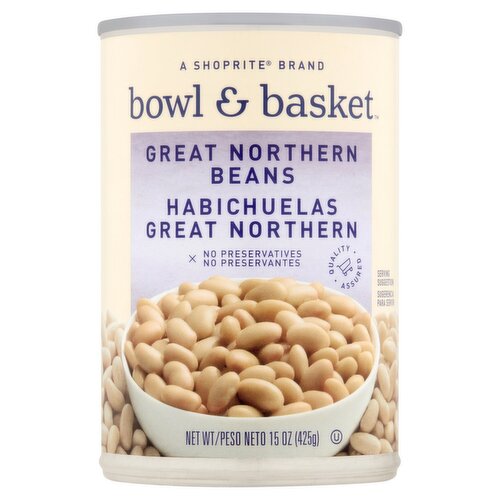 Bowl & Basket Great Northern Beans, Habichuelas Great Northern, 15 oz