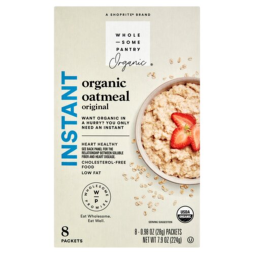 Wholesome Pantry Organic Instant Original Organic Oatmeal, 0.98 oz, 8 count