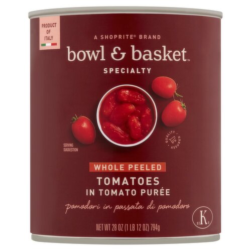 Bowl & Basket Specialty Whole Peeled Tomatoes in Tomato Purée, 28 oz