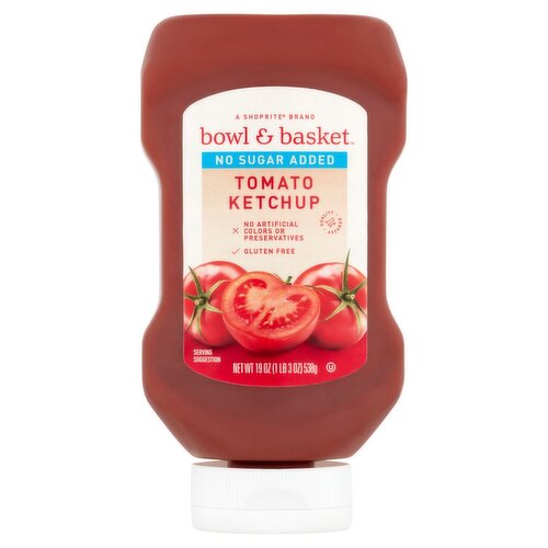 Bowl & Basket No Sugar Added Tomato Ketchup, 19 oz