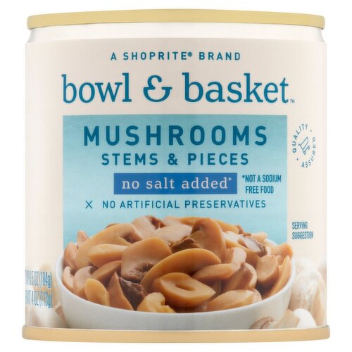 Bowl & Basket No Salt Added Stems & Pieces Mushrooms, 6.5 oz