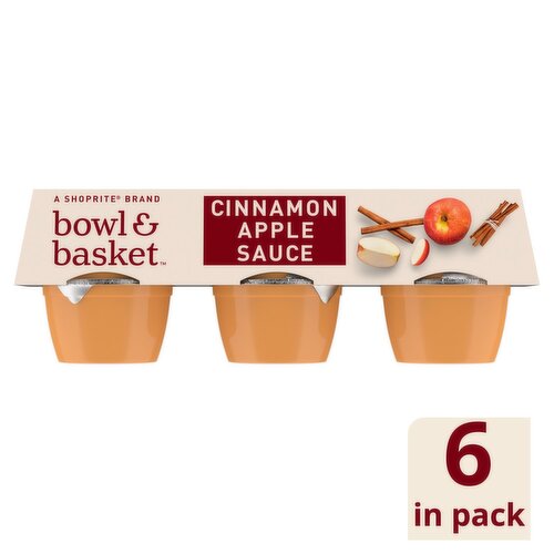 Bowl & Basket Cinnamon Apple Sauce, 4 oz, 6 count