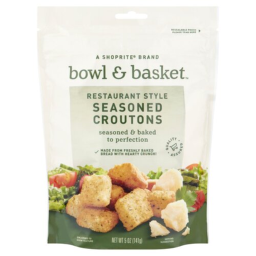 Bowl & Basket Restaurant Style Seasoned Croutons, 5 oz