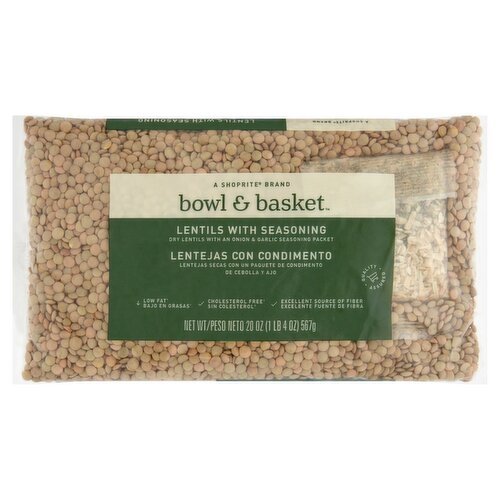 Bowl & Basket Lentils with Seasoning, Lentejas con Condimento, 20 oz