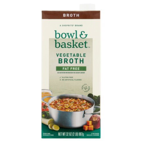 Bowl & Basket Fat Free Vegetable Broth, 32 oz