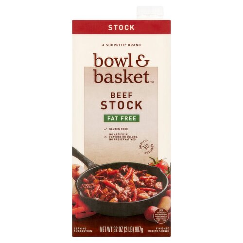 Bowl & Basket Fat Free Beef Stock, 32 oz