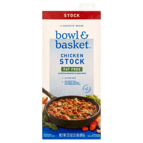 Bowl & Basket Fat Free Chicken Stock, 32 oz