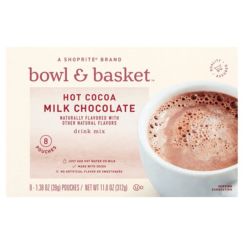 Bowl & Basket Hot Cocoa Milk Chocolate Drink Mix, 1.38 oz, 8 count